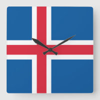 Horloge murale avec drapeau d'Islande