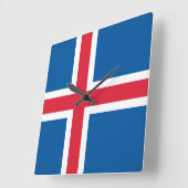 Horloge murale avec drapeau d'Islande (Angle)