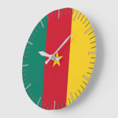 Horloge murale avec drapeau du Cameroun (Angle)