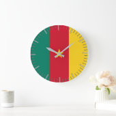 Horloge murale avec drapeau du Cameroun (Maison)