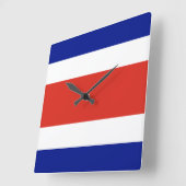 Horloge murale avec drapeau du Costa Rica (Angle)