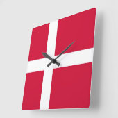 Horloge murale avec drapeau du Danemark (Angle)