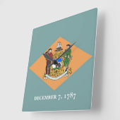 Horloge murale avec drapeau du Delaware, États-Uni (Angle)
