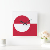 Horloge murale avec drapeau du Groenland (Maison)