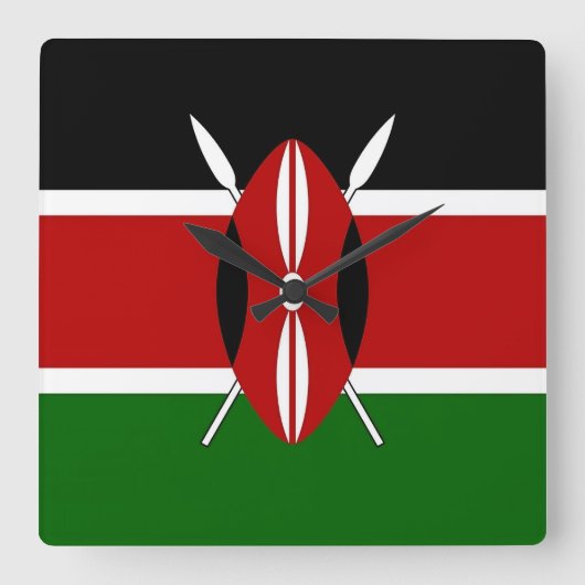 Horloge murale avec drapeau du Kenya (Recto)