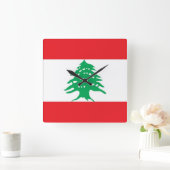 Horloge murale avec drapeau du Liban (Maison)