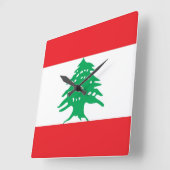 Horloge murale avec drapeau du Liban (Angle)