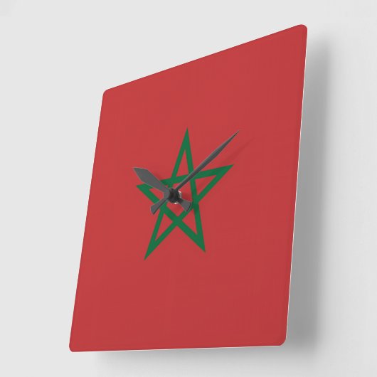Horloge murale avec drapeau du Maroc (Angle)