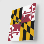 Horloge murale avec drapeau du Maryland, États-Uni (Angle)