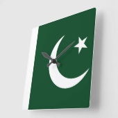 Horloge murale avec drapeau du Pakistan (Angle)
