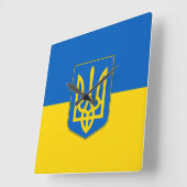Horloge murale avec drapeau d'Ukraine (Angle)