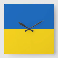 Horloge murale avec drapeau d'Ukraine