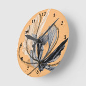 Horloge murale avec fleurs fluides (Angle)