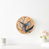 Horloge murale avec fleurs fluides (Maison)