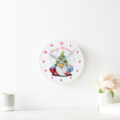 Horloge murale avec gnome de Noël (Maison)