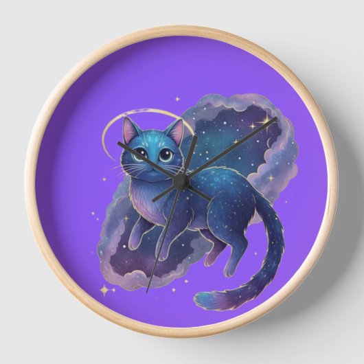 Horloge murale avec illustration de chat mignon (Recto)