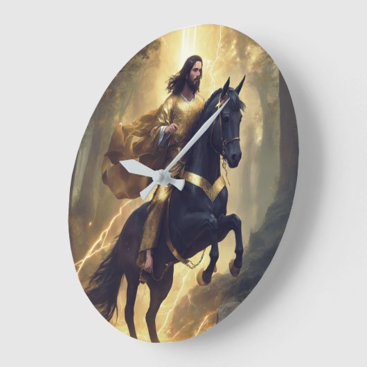 Horloge murale avec image de cheval (Angle)