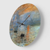 Horloge murale avec impression Claude Monet, lever (Angle)
