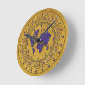 Horloge murale avec la texture d'or de fuseaux (Angle)