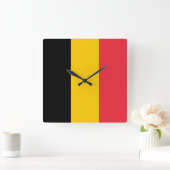Horloge murale avec le drapeau de la Belgique (Maison)