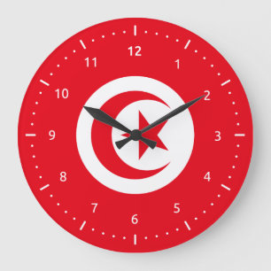 Horloge murale avec le drapeau de la Tunisie