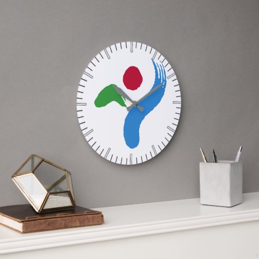 Horloge murale avec le drapeau de Séoul, Corée du (Bureau)