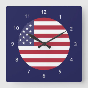 Horloge murale avec le drapeau des Etats-Unis