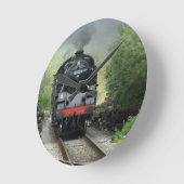 Horloge murale avec l'image de train de vapeur sur (Angle)