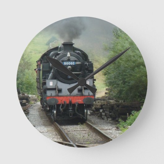 Horloge murale avec l'image de train de vapeur sur (Recto)