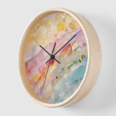 Horloge murale avec motif abstrait. Couleurs paste (Angle)