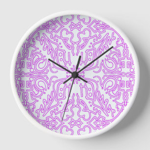 Horloge murale avec motif Mandala de rêve rose dou