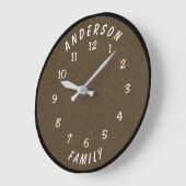 Horloge murale avec nom de famille (Angle)