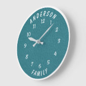 Horloge murale avec nom de famille (Angle)