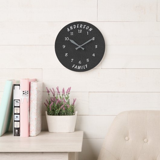 Horloge murale avec nom de famille (Salle de lecture)