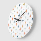 Horloge murale avec petits bateaux – Décoration na (Angle)