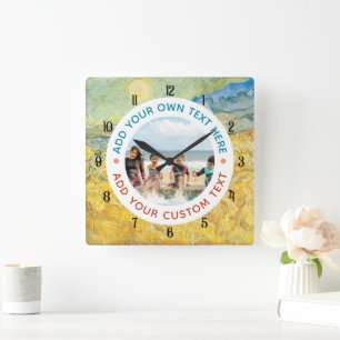 Horloge murale avec photo et texte personnalisés –