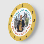 Horloge murale avec photo et texte personnalisés – (Angle)
