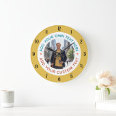 Horloge murale avec photo et texte personnalisés – (Maison)