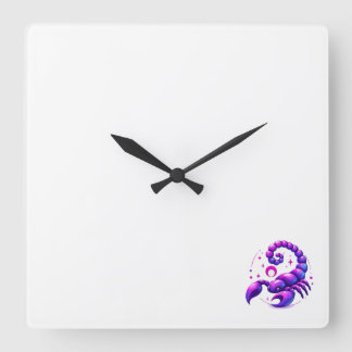 Horloge murale avec symbole de scorpion zodiaque