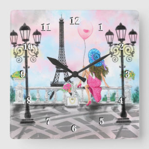 Horloge murale avec tour Eiffel