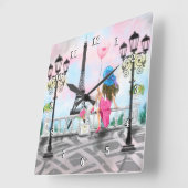 Horloge murale avec tour Eiffel (Angle)