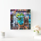 Horloge murale avec un design de boisson mixte col (Maison)