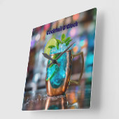 Horloge murale avec un design de boisson mixte col (Angle)