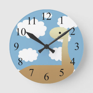 Horloge murale avec un dinosaure mignon dans les n