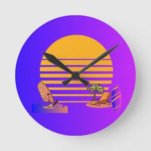 Horloge murale avec Vibes de plage et soleil
