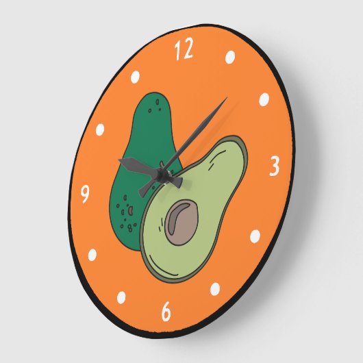 Horloge murale Avocado découpée (Angle)