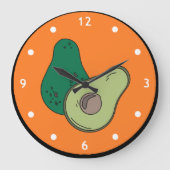 Horloge murale Avocado découpée (Recto)