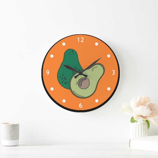 Horloge murale Avocado découpée (Maison)