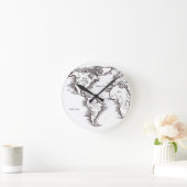 Horloge murale - B/W World Map USA Afrique Europe (Maison)