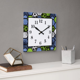 Horloge murale balle de football